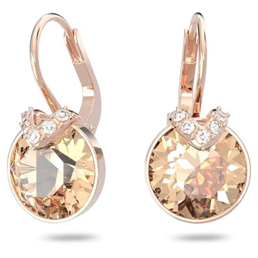 Swarovski Bella V Drop-Ohrhänger, Rundschliff, Goldfarben, Roségold-Legierungsschicht im Sale